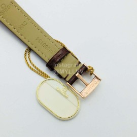 Omega New 316l Steel Case Leather Strap Watch