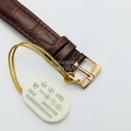 Omega New 316l Steel Case Leather Strap Watch