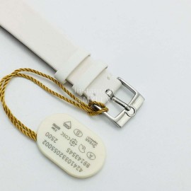 Omega 316l Steel Case White Leather Strap Watch