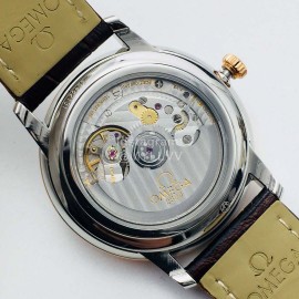 Omega Leather Strap 316l Steel Case Watch