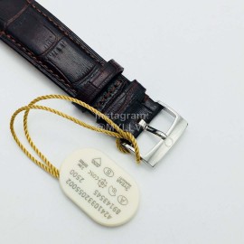 Omega Leather Strap 316l Steel Case Watch