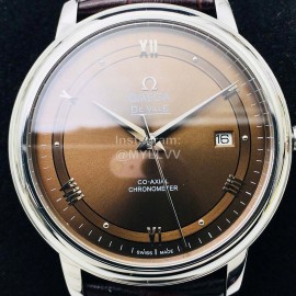 Omega Fashion Leather Strap 316l Steel Case Watch