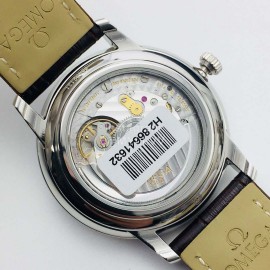 Omega Fashion Leather Strap 316l Steel Case Watch