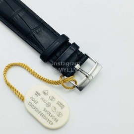 Omega Blue Leather Strap 316l Steel Case Watch