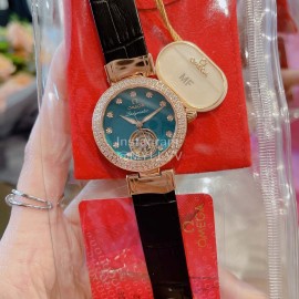 Omega Ladymatic Sapphire Crystal Diamond Watch