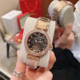 Omega Ladymatic Diamond Sapphire Crystal Watch Gray