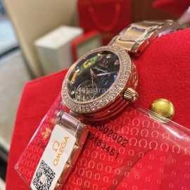 Omega Ladymatic Diamond Sapphire Crystal Watch Gray