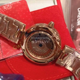 Omega Ladymatic Diamond Sapphire Crystal Watch Gray