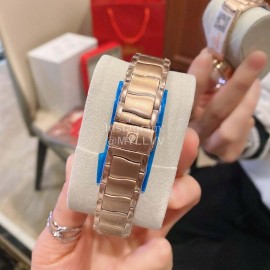 Omega Ladymatic Diamond Sapphire Crystal Watch Gray