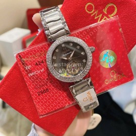 Omega Ladymatic New Diamond Sapphire Crystal Watch