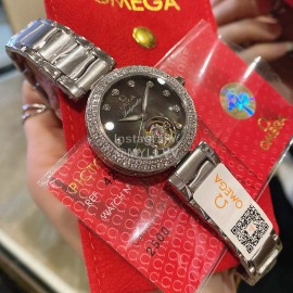 Omega Ladymatic New Diamond Sapphire Crystal Watch