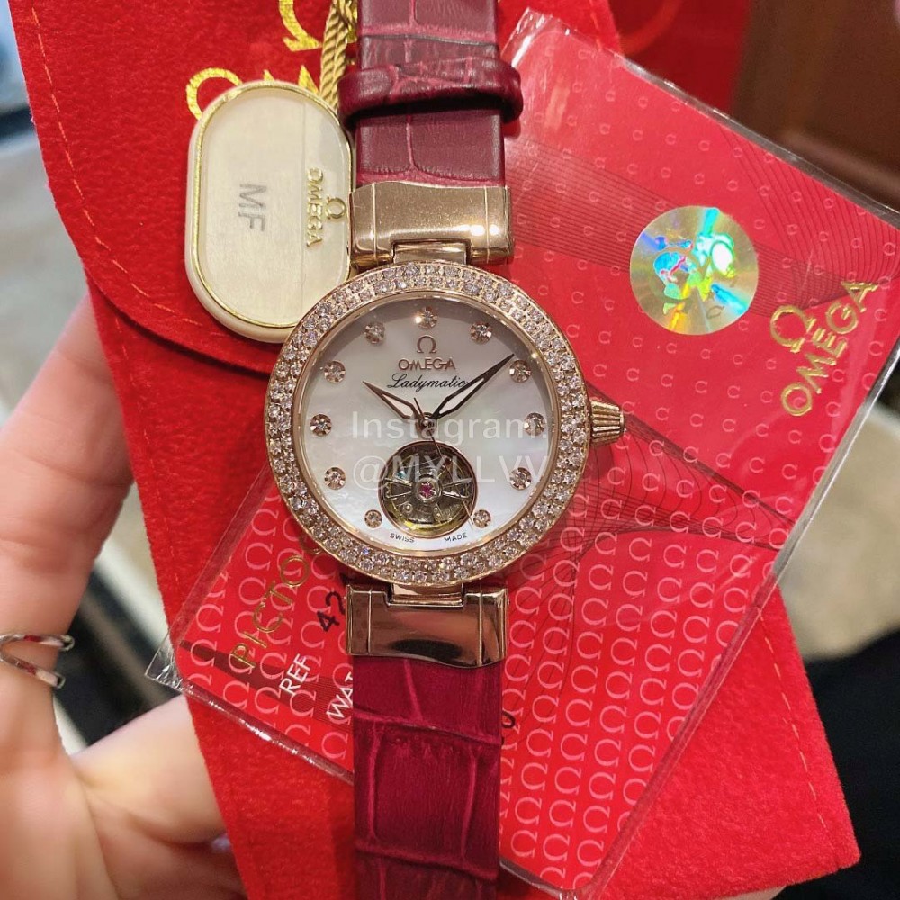Omega Ladymatic New Sapphire Crystal Diamond Watch