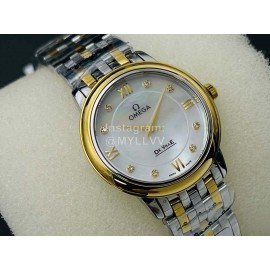 Omega Qtq Factory Sapphire Crystal Steel Strap Watch Gold