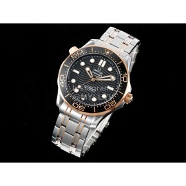 Omega Black Ceramic Dial Steel Strap Watch