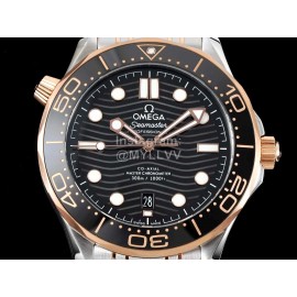 Omega Black Ceramic Dial Steel Strap Watch