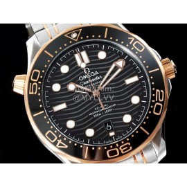 Omega Black Ceramic Dial Steel Strap Watch