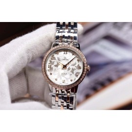 Omega Fashion 32.7mm Butterfly Dial Steel Strap Watch