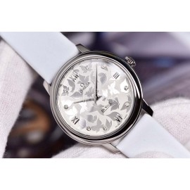 Omega New Butterfly 32.7mm Dial Satin Leather Strap Watch