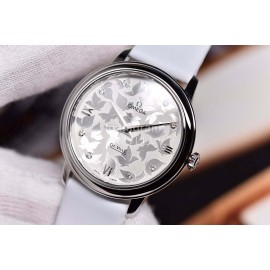 Omega New Butterfly 32.7mm Dial Satin Leather Strap Watch