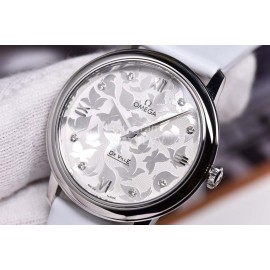 Omega New Butterfly 32.7mm Dial Satin Leather Strap Watch