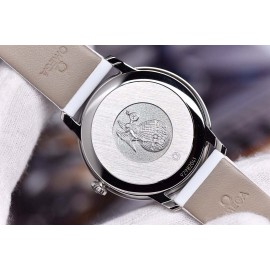 Omega New Butterfly 32.7mm Dial Satin Leather Strap Watch