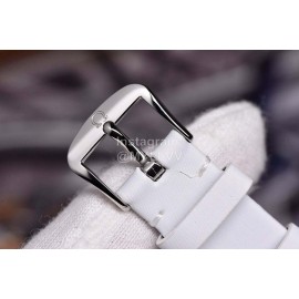 Omega New Butterfly 32.7mm Dial Satin Leather Strap Watch