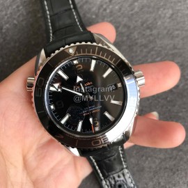 Omega 39.5mm Ceramic Dial Leather Strap Watch For Women