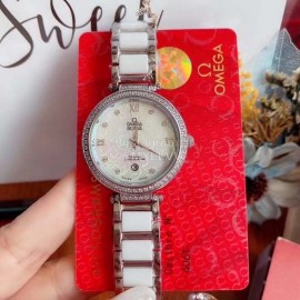 Omega New Roman Numeral Dial Diamond Watch