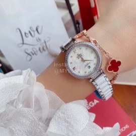 Omega New Roman Numeral Dial Diamond Watch