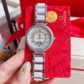 Omega Fashion Roman Numeral Dial Diamond Watch