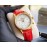 Omega Sapphire Crystal Leather Strap Watch Red