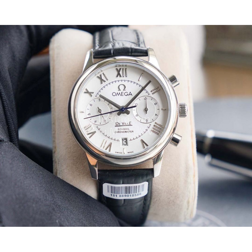 Omega Sapphire Crystal Roman Numeral Dial Watch Black