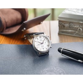 Omega Sapphire Crystal Roman Numeral Dial Watch Black