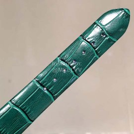 Omega Leather Strap Quartz Diamond Watch