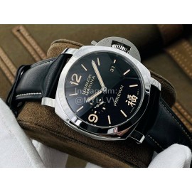 Panerai Vs Factory Black Leather Strap Watch
