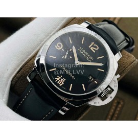 Panerai Vs Factory Black Leather Strap Watch