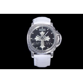 Panerai 316l Refined Steel Case Leather Strap Watc..