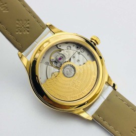 Patek Philippe 35mm Dial Leather Strap Multifunctional Watch White