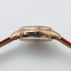 Patek Philippe 35mm Dial Leather Strap Multifunctional Watch Red