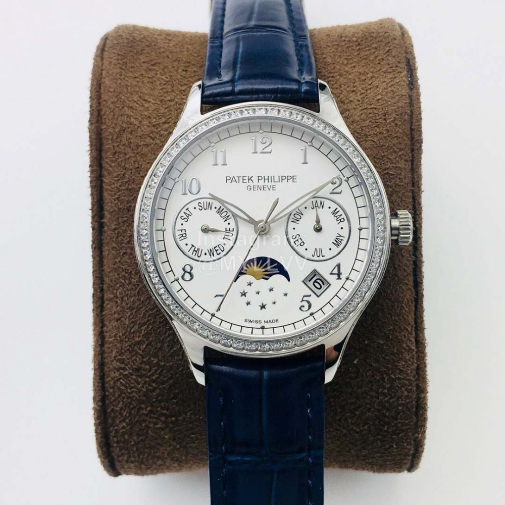 Patek Philippe 35mm Dial Leather Strap Multifunctional Watch