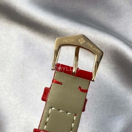 Patek Philippe Leather Strap Diamond Multifunctional Watch Red