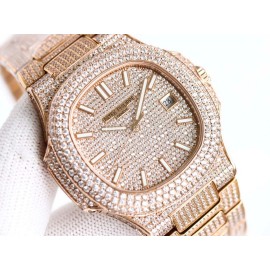 Patek Philippe Nautilus Diamond Dial Watch Rose Gold