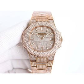 Patek Philippe Nautilus Diamond Dial Watch Rose Gold
