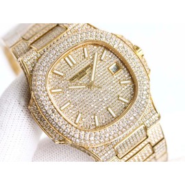 Patek Philippe Nautilus Diamond Dial Watch Gold