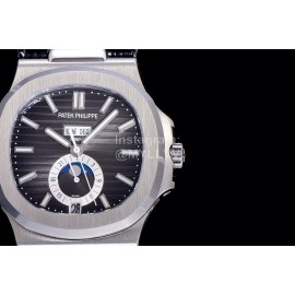 Patek Philippe Nautilus Leather Strap Multifunctional Watch Black