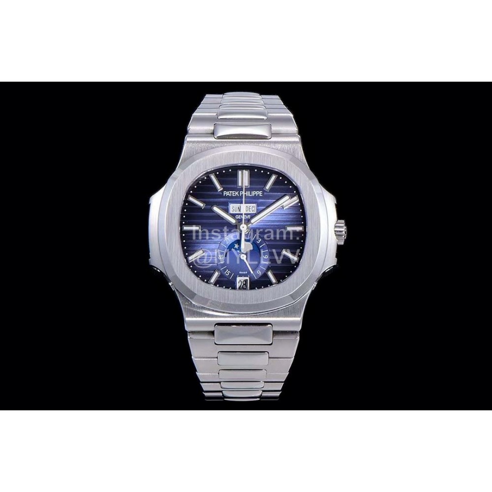 Patek Philippe Nautilus Steel Strap Multifunctional Watch Blue