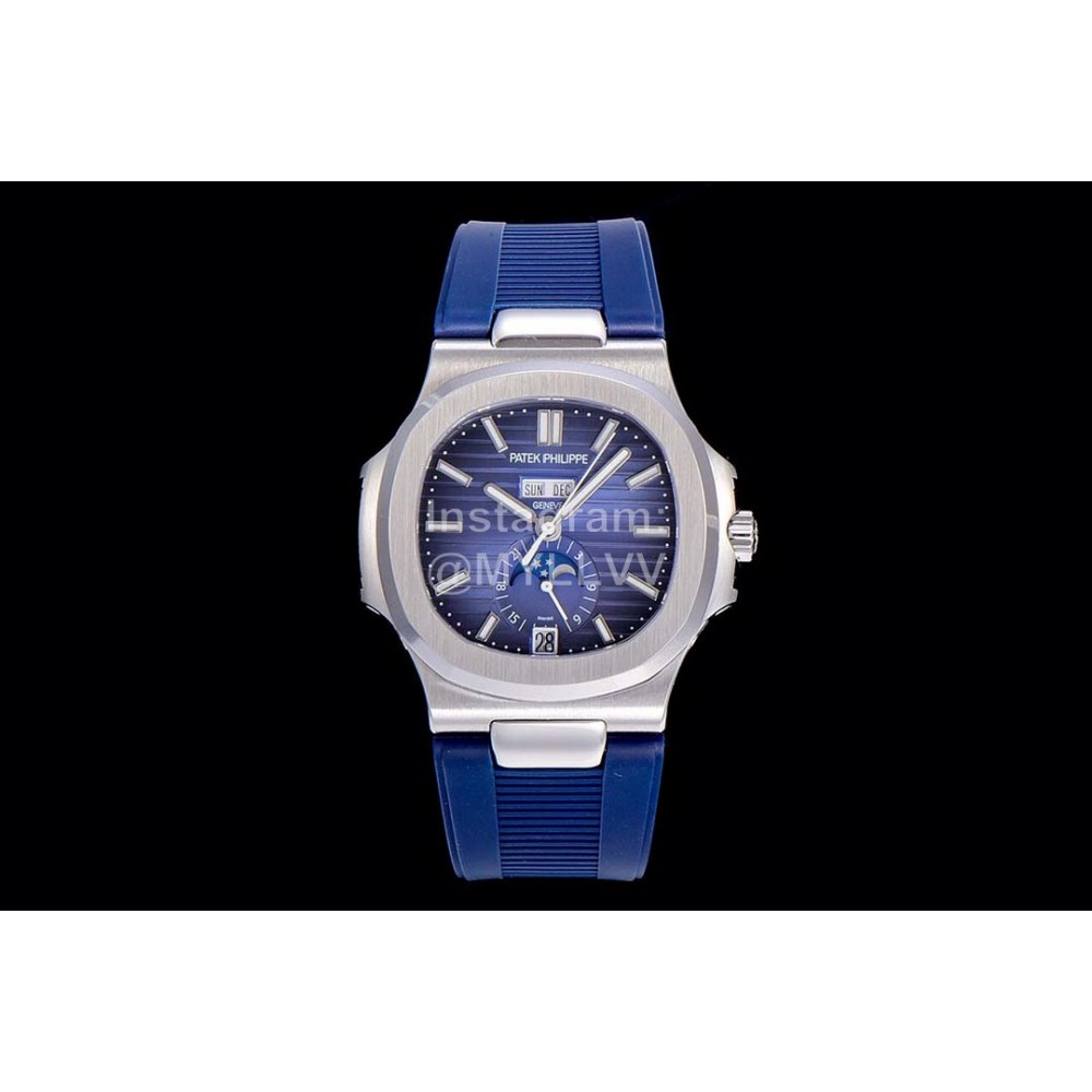 Patek Philippe Nautilus Rubber Strap Multifunctional Watch Blue