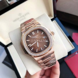 Patek Philippe 316l Steel 40mm Dial Diamond Watch Brown