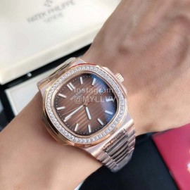 Patek Philippe 316l Steel 40mm Dial Diamond Watch Brown