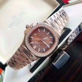 Patek Philippe 316l Steel 40mm Dial Diamond Watch Brown
